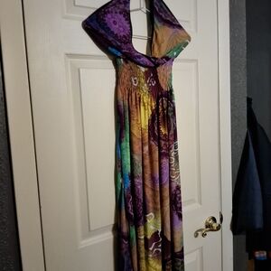 Vibrant Backless Maxi Dress